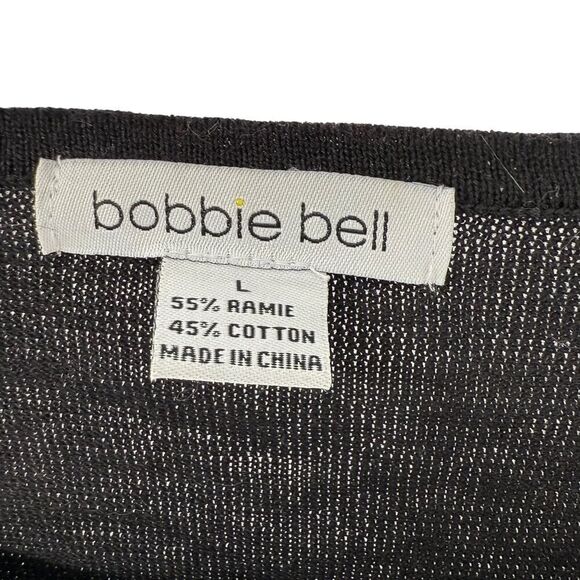 Bobbie Bell Vintage Valentines Sweater Size L Black Heart Beaded Round Neck 90s - Picture 4 of 7